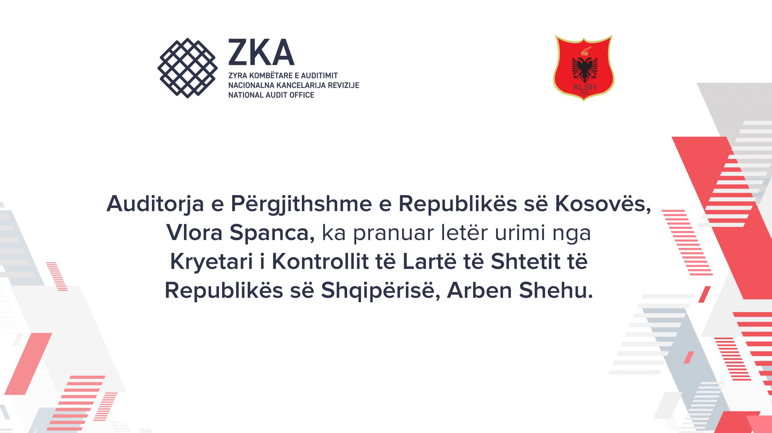 Kryetari i KLSH-së uron Auditoren e Përgjithshme