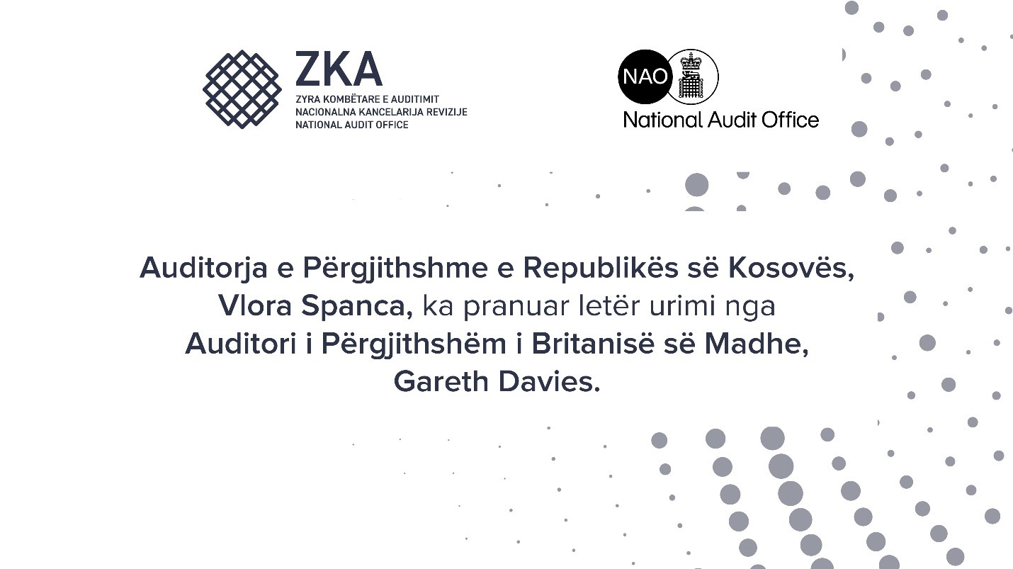Auditorja e Përgjithshme Vlora Spanca merr urim nga Auditori i Përgjithshëm i Britanisë së Madhe